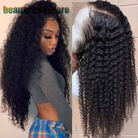 Kinky Curly Lace Front Wig Brasilianisches Echthaar Natural Glow